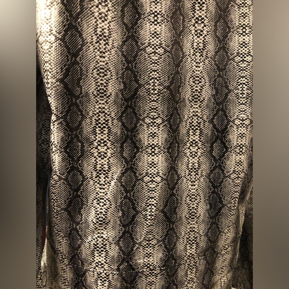 asos DESIGN Gray Snake Animal Print Leather Look Jumpsuit Coveralls - Picture 4 of 7